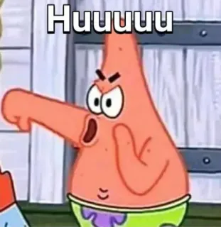 ➖ Patrick Star Huuuuuu Dessin animé, Patrick, Bob l'éponge, En colère, Meme telegram sticker
