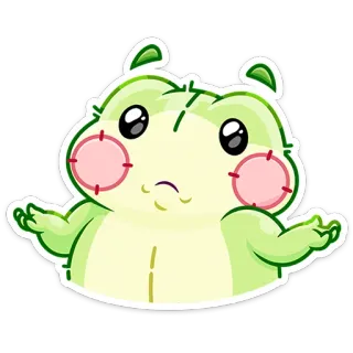 🤷‍♀️ fofo, verde, confuso, dar de ombros, sticker, kawaii telegram sticker