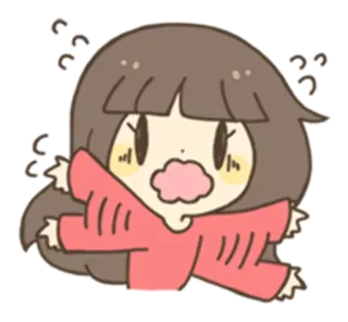 😱 Мультфильм, Аниме, Испуганный, Девушка, В шоке, Персонаж, Чиби telegram sticker