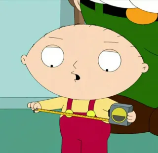 🧸 Stewie Griffin Family Guy cartoon, baby, measuring tape, stewie, family guy telegram sticker