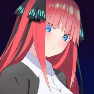 🦋 Nino Nakano The Quintessential Quintuplets anime, personaje, chica, pelo rosa telegram sticker