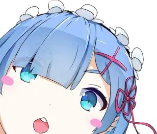 😯 Rem Re:Zero 动漫, Re Zero, 蕾姆, 可爱, 女孩, 老婆 telegram sticker