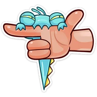 👈 монстр, жест рукой, веселье, милый, персонаж, стикер telegram sticker