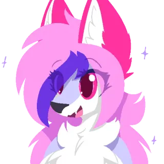 ✨ Furry, Anthro, Cartoon, Tier, Rosa, Lila, Niedlich, Glitzer telegram sticker