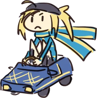🚙 Cartone animato, Auto, Personaggio, Guidare, Schizzo, Adesivo telegram sticker