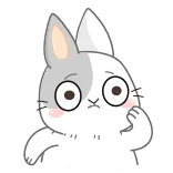 😱 konijn, dier, cartoon, schattig, denkend, nadenkend telegram sticker