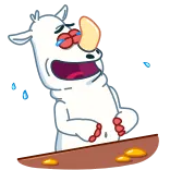 😂 rinoceronte, cartone animato, piangendo, triste, emotivo, animale, divertente whatsapp sticker