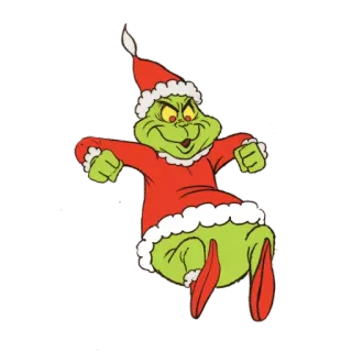 🎅 Grinch Grinch, Navidad, Personaje de dibujos animados, Vacaciones, Dr. Seuss, Festivo telegram sticker