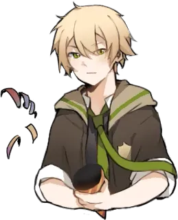🎉 Anime, Personaje, Confeti, Micrófono, Masculino, Dibujos animados telegram sticker