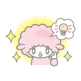 💡 мультфильм, каваи, ягненок, милый, иллюстрация, наклейка whatsapp sticker