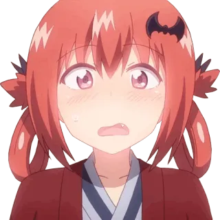 😶 Satania Gabriel DropOut anime, satania, gabriel dropout, demon, embarrassed, cute telegram sticker