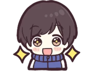 🤩 аниме, милый, счастливый, блестящий, мультфильм, чиби, мальчик telegram sticker
