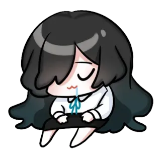 😪 Аниме, Чиби, Каваи, Сонный, Милый, Мультфильм whatsapp sticker