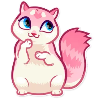 😌 binatang, tupai, imut, kartun, merah muda, stiker whatsapp sticker