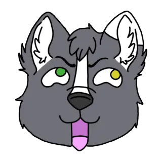 😄 animal, chien, husky, dessin animé, drôle, animal de compagnie telegram sticker