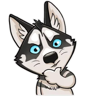🤔 dog, husky, thinking, curious, animal, pet whatsapp sticker