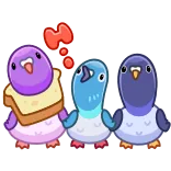 👋 นก, นกพิราบ, การ์ตูน, น่ารัก, สัตว์ telegram sticker