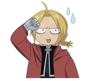 😓 Edward Elric Fullmetal Alchemist Anime, Cartoon, Schwitzen, Nervös, Fullmetal Alchemist, Edward Elric telegram sticker