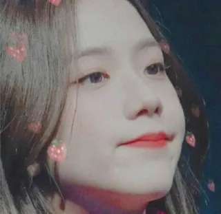 😶 wanita, wajah, gadis, orang, kpop, penyanyi, stroberi whatsapp sticker