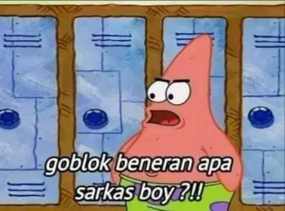 🤔 Patrick Star goblok beneran apa sarkas boy ??!! 海绵宝宝, 派大星, 卡通, 搞笑, 侮辱 whatsapp sticker