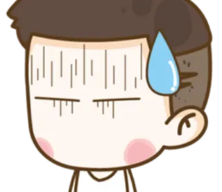 😓 dessin animé, personnage, sueur, anxieux, nerveux telegram sticker