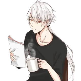 😒 Anime, Typ, Lesen, Mann, Manga telegram sticker