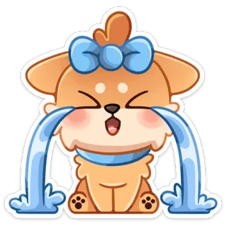 😭 anak anjing, menangis, sedih, anjing, emosional, imut whatsapp sticker