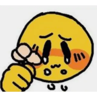 😀 Emoji, Fofo, Triste, Corado, Rosto, Desenho animado whatsapp sticker