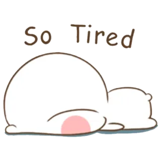 😞 So Tired moe, slaperig, schattig, uitgeput, cartoon, dier telegram sticker