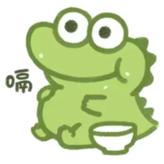 🙂 嗝 cartoon, cute, animal, crocodile, green telegram sticker