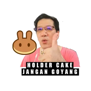 😍 HOLDER CAKE JANGAN GOYANG meme, cake, funny, internet culture telegram sticker