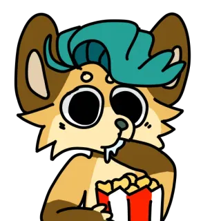 🍿 Мультик, Лиса, Животное, Картошка фри, Голодный, Милый telegram sticker