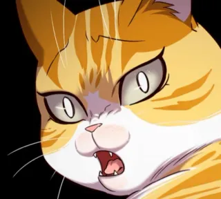 🐈 gato, enfadado, dibujos animados, felino, animal, expresión telegram sticker