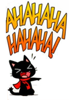 😂 AHAHAHA gato, rindo, desenho animado telegram sticker