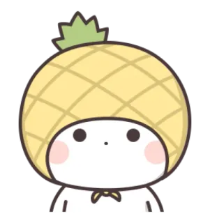 😼 piña, fruta, lindo, dibujos animados, personaje telegram sticker