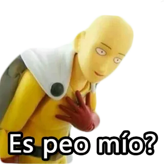 ❔ Saitama One-Punch Man Es peo mío? Сайтама, Ванпанчмен, аниме, смешной, вопрос, пук telegram sticker