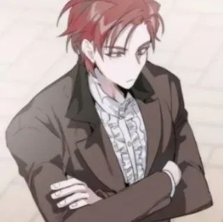 🥀 Anime, Manga, Personaje, Hombre, Abrigo, pelo rojo telegram sticker