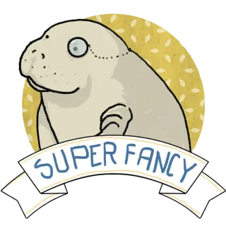 🎩 SUPER FANCY тюлень, монокль, модный, животное, милый, мультик whatsapp sticker