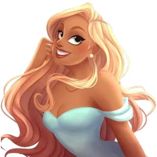 😃 женщина, иллюстрация, блондинка, мультфильм, персонаж telegram sticker