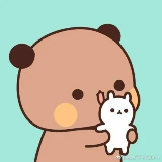 🍄 urso, coelho, fofo, desenho animado, animal telegram sticker