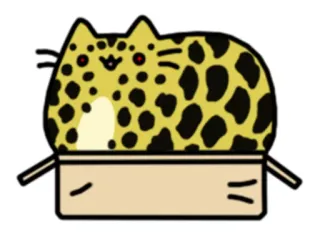 😍 猫, 盒子, 动物, 卡通, 贴纸, 猫科动物, 豹, 斑点 telegram sticker