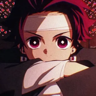 🀄 Tanjiro Kamado Demon Slayer Anime, Demon Slayer, Tanjiro, Personaje, Corazones, Manga telegram sticker