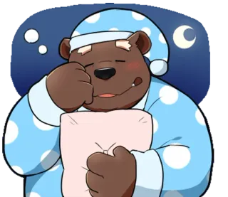😴 bear, sleep, sleepwear, night, pillow whatsapp sticker