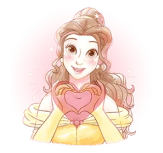 ❤ Belle Beauty and the Beast Prinzessin, Disney, Cartoon, Belle, Die Schöne und das Biest whatsapp sticker