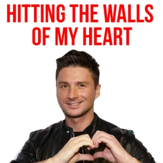 😍 HITTING THE WALLS OF MY HEART cuore, amore, uomo, emozionale, triste, san valentino telegram sticker