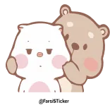 😂 กระต่ายจันทร์ Kreskówka, Niedźwiedź, Królik, Słodkie, Zwierzęta, Para telegram sticker