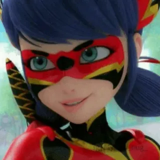😏 miraculous ladybug, anime, cartoon, sword, superhero whatsapp sticker