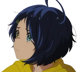 🥺 Ai Ohto Wonder Egg Priority Anime, Ai Ohto, Wonder Egg Priority, Mädchen, blaue Haare, süß telegram sticker
