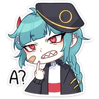 ❓ A? Anime, Mädchen, Frage, Süß, Ausdruck telegram sticker