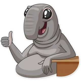 👍 cartoon, animal, character, meme, thumbs up telegram sticker